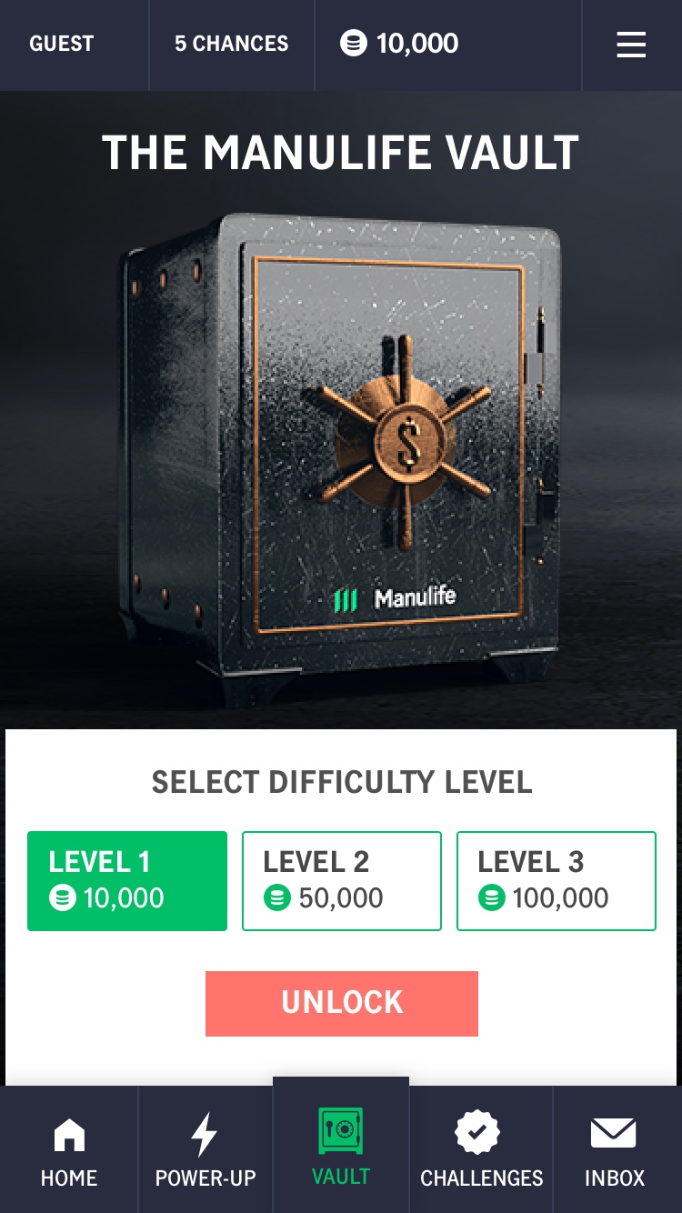 Play The Manulife Vault Game