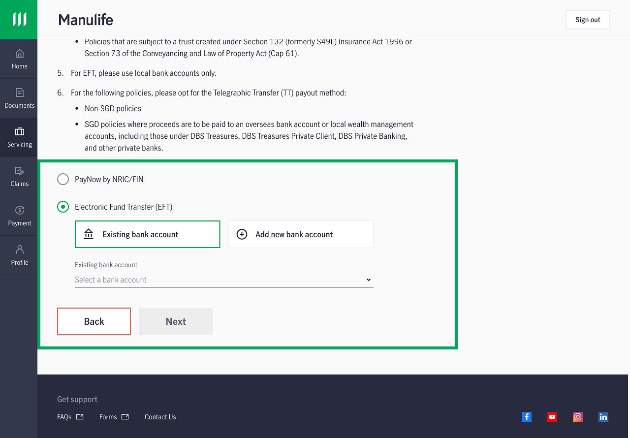select payout